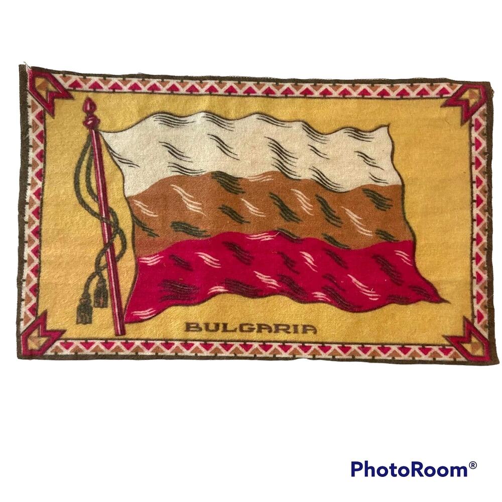 Flag of Bulgaria Cigar Box Felt Antique Early 1900s Premium Fabric Liner Label